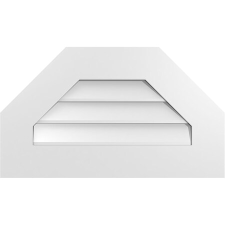 Ekena Millwork Octagonal Top Surface Mount PVC Gable Vent w/ 3-1/2"W x 1"P Standard Frame, 24"W x 14"H GVPOT24X1401SN